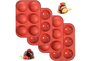 Classicseali Lot de 4 moules en silicone demi-sphère - Moule en silicone pour pâtisserie américaine - Moule à pralines en silicone rond pour la fabrication de chocolat, gâteaux, gelée, mousse