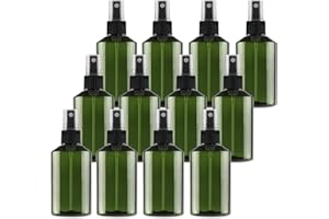 TIANZD 12 Pezzi 150 ml Fine Nebbia Bottiglie Spray Verde Vuote in Plastica con Pompa Nera Flacone Spray per Cosmetica Profumo Acqua Alcol da Viaggio
