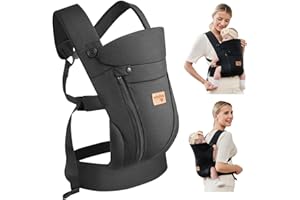 vrbabies Baby Carrier from Newborn, Ice Silk Baby Sling with Adjustable Belt & 3D Breathable Mesh, Face-in and Face-Out Front and Back Carry for Newborns and Older Babies 4-15kg Bl-Belt