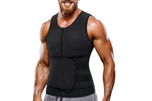 Bingrong Chaleco Sauna Hombre Fajas Reductoras Adelgazantes Hombres Compresion de Neopreno Chaleco para Adelgazante Sudoración con Cremallera para Deporte Fitness