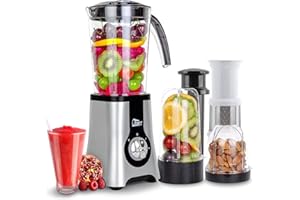 Uten Mini Frullatore Smoothie, 5 in 1 Blender Juicer, Frullatori da Cucina, Mini Blender, Juicer per Frullato, Fucco di Frutta e Verdura, 22.000 Giri/Minuto, 380W, Senza BPA