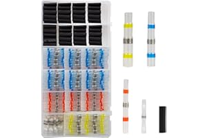 250Pcs Connecteur à Souder étanche Avec Tube Thermorétractable, KEEHOM Connecteur Thermorétractable, Connecteurs Bout à Bout de Soudage Rétractable, Terminal de fil isolé Marin Automobile