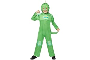 AMSCAN (9908866) Child Boys Gekko PJ Masks GID Muscle Suit Costume (3-4yr)