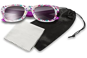 ULTRABYEASYPEASYSTORE Ultra Kids Sunglasses - UV400 Protection Retro Classic Style Shades for Boys & Girls, Ages 3 to 16 with Carry Pouch and Glasses Cloth