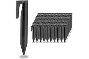 COMBLU Piquetas de tierra para robot cortacésped, cable de limitación, 100 unidades, anclajes de tierra, ganchos de tierra, ganchos para clavar en el suelo, para robot cortacésped, cable de limitación