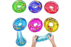 Cristal Slime kit, XiXiRan 6 Pcs Fluffy Slime, Water Slime, Slime DIY Craft Créatif, Slime Transparent, Cristal Argile à Boue, Doux et Non Collant, Jouet en Argile Anti-Stress pour Enfants, Adultes