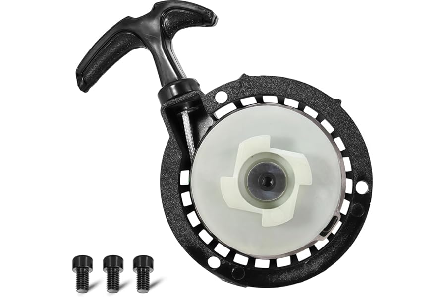Wasserquelle Aluminum Alloy Recoil Pull Starter - Nylon Cog Easy Pull Start for 2 Stroke 47cc 49cc 50cc Mini Moto ATV Quad Dirt Bike (Black)