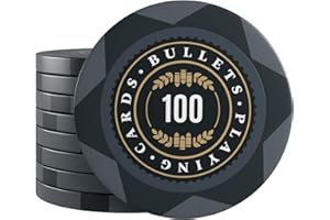 Bullets Playing Cards, 25x Clay Pokerchips Adriana für Pokerset, Verschiedene Werte, 4cm Durchmesser, Gewicht 14g (100er)