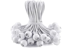 Zosenyer 50 Piezas Cuerda Elástica con Bola, Tensores Elásticos para Toldos 15 cm Tensor de Goma para Cortinas de Jardín, Pabellones, Tiendas de Campaña, Banner, Carteles