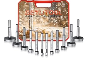 GETLITOOL Set 12pz Punte Forstner Metriche 10-50 mm Multi-Denti, Kit 12x Punte da Trapano Trivello Forstner Drill Bit in Acciaio 40Cr per Foratura su Legno Compensato con Valigetta