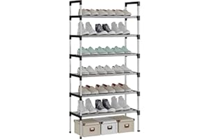 AcornFort® S-506 Étagère à Chaussures à 6 Niveaux, Range-Chaussure, Porte-Chaussure, Conception très Robuste,pour 18 Paires de Chaussures, 56 x 30 x 110 cm, pour entrée, Chambre à Coucher (Argent)