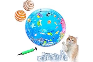 HOPASRISEE Sensorische Wassermatte Für Katzen, Sensorische Wassermatte Katze, Wassersensorische Matte Für Katzen, Water Playmat Katze, Wassermatte Zum Spielen Für Katzen (100CM-F)