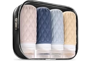 ‎LERICTTOR Lericttor 4 Stück Silikon Reiseflaschen für Toilettenartikel Mit Etiketten, Reise Flaschen zum Befüllen, 100ML Auslaufsichere Reiseflaschen Behälter Set für Shampoo und Conditioner