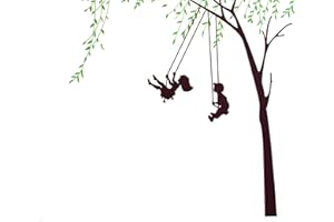 ‎NACNIC Nacnic - Große Auswahl an Wandaufklebern, Weltkarte, Baby-, Salon-, Büro- und allgemeiner Dekoration (Kinder Swing Aufkleber)