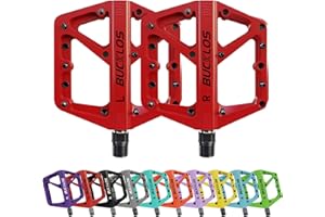 AEYINO MTB Pedals Flat Mountain Bike Pedals Road Bike Large Platform Nylon Non-Slip Pedal for Adult Bicycle Gravel Bike/Hybrid Bike 9/16"
