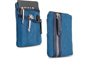 Sayram SP4 EDC Pouch Tasche, kompakter EDC Taschen Organizer aus gewachstem Canvas, Reißverschlusstasche für Herren, EDC Pocket Organizer für Kleingeld, Notizbuch, Taschenlampe