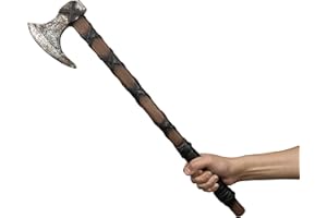 LOOYAR Juguete de espuma de poliuretano para adultos con hacha de mano medieval de la edad vikinga de la edad media, juguete para adultos para berserker soldado guerrero, disfraz de batalla, juego de