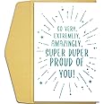 Qiliji Cute Proud of You Card, Congratulations Card for New Job, Promotion, Graduation, Exam Pass, Proud Encouragement Card