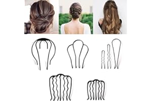 XCSJ Lot De 5 Épingles à Peigne En Métal Pinces à Cheveux à Maintien Épingles à Cheveux Latérales Peignes à Cheveux Pour Mariage, Accessoires De Cheveux, Pour Dames, Filles, Coiffes De Mariée,Cadeau