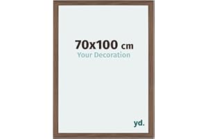 yd. Your Decoration - Marco de fotos 70x100 cm - Marco de pared de MDF - Antirreflectante - Magnifica calidad - Nogal Oscuro - Mura