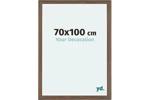yd. Your Decoration - Marco de fotos 70x100 cm - Marco de pared de MDF - Antirreflectante - Magnifica calidad - Nogal Oscuro - Mura