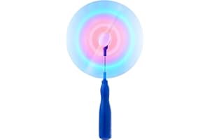 ULTRABYEASYPEASYSTORE Pack of 4 Blue LED Swivel Fan Wand LED Windmill Spinners Light Up Flashing Spinning Swivel Fan Light Childrens Windmill Spinning Light Toy Party Gifts Favours Kids Light Up Toys Flexible Neck