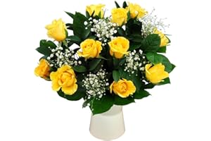 Clare Florist Dozen Yellow Roses Fresh Flower Bouquet - Beautiful Yellow Roses for Special Occasions