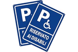 ANDCHI 2pz Cartello di parcheggio per disabili punte del contrassegno di parcheggio disabili contrassegno di spazio di parcheggio disabili (Blu - Parcheggio per disabili, 25 * 35cm)
