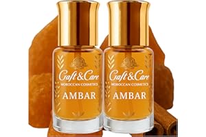 Craft & Care – Musk Ámbar Perfume Árabe Hombre & Mujer | Aceite Perfumado SIN ALCOHOL | Fragancia Cálida de Ámbar Oriental con Toques Suaves y Envolventes, Estilo Atemporal (2 Unidades, Ambar)