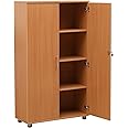 MMT Furniture Designs Ltd Office Storage Cupboard Bookcase Filing Cabinet Beech Lockable 2 Door Cabinet