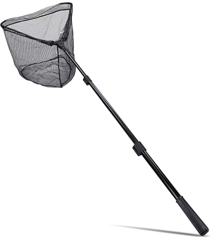 Fladen Maxximus Kescher Faltbar – Für Hecht & Boot, 60x50x75 Cm, Gummiertes Netz – Mit 90 Cm Stangengriff