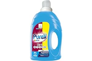 CLOVIN PUROX PUROX COLOR Lessive Liquide (143 Lavages) – Concentré Gel pour Textiles Colorés, Élimine les Taches, Entièrement Rinçable, Formule Optimisée, Anti-Calcaire, 4,3 l