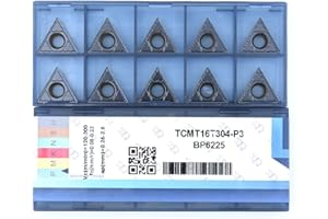 CDBP Inserto in carburo di CNC, TCMT16T304 TCMT32,51 Utensile per tornio con lama in metallo duro CNC Taglio Strumenti di Tornitura, per Semilavorazione d'Acciaio, 10 Pezzi