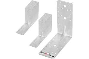 KOTARBAU® 25 x Soportes de esquina en L, 150x150x65mm, Soporte de carga pesada de acero galvanizado, Conector de ángulo recto de unión de 90 grados, Escuadras reforzadas metálicas para vigas de madera