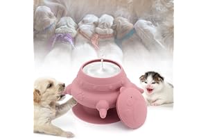MoYouno Newborn Pet Feeder,4 Teats Puppy Bottles for Nursing Puppy Milk Feeder, Nursing Silicone Milk Bowl 150 ML,for Kitten Squirrels and Other Newborn Pets (pink)
