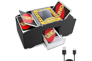 vonsera kortblandare, elektrisk, kortblandare, automatisk för UNO, poker och blackjack, spelkort, kortblandare för 1–2/1–4 däck (svart B)