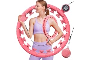 KIMBONNI Weighted Hula Hoop, Smart Hula Hoop with Weight Ball for Adults, Fitness Hula Hoops with Counter, Adjustable Size