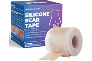 GIFTS BY L Silicone Scar Tape for Surgical Scars, C-Section, Keloid, Tummy Tuck, and Burns, Silicone Scar Sheets, Extra Long, Reusable & Effective, Medical Silicone Grade Scar Tape, (1.6" x 60"Roll-1.5M)