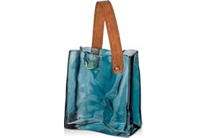 Hollyone 17cm Thickened Glass Vase for Flowers, Blue Flower Vase for Room Decor Aesthetic, Unique Vases with Handle for Wedding, Living Room, Mantel, Shelf, Home Decor, Bedroom, Kitchen Decorations