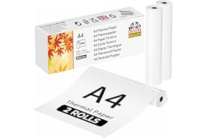 Double Dragon Thermal Printer Paper – 2 Rolls (210mm x 6.5m) | Compatible with Phomemo M832/M833/M834, Munbyn ITP01/ITP04/A40, Peripage, Brother, Vretti & Other Thermal Printers