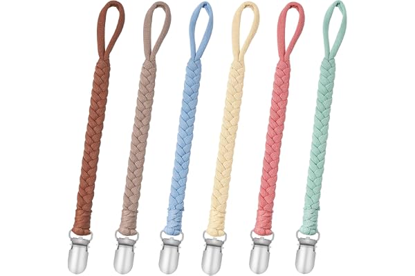 CLDY Chaîne de Sucette Bébé en Coton avec, avec 6 Pcs Adaptateur de Sucette Convient aux Sucettes Jouets de Dentition Pour filles et garçons pour Bébé Essentiels, Garde la Tétine Propre