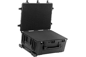 MSW Motor Technics Chariot à outils, étanche, résistant à la poussière, 79 x 59,5 x 36,5 cm, poignée télescopique, 2 languettes de fermeture, mallette de transport avec roulettes, mallette à outils