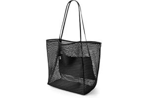 KALIDI FANCY FOREST KALIDI - Bolsa de playa de malla grande con cremallera, bolsillo interior para mujer, bolsa de baño, plegable, bolsa de la compra, bolsa de la playa, para la familia, compras, viaje, 38 x 35 x 16 cm