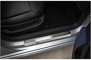tuning-art EX126 Juego de Protectores de Umbral para VW Touran 2 Typ 5T 2015- Acero INOX, Color:Plata