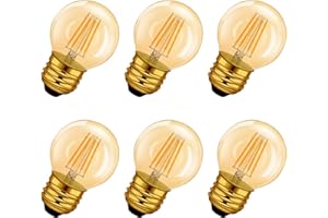 LVWIT 6 Unidades Bombillas led e27 Filamento Bombillas Vintages - 4W Equivalente a 40W, Luz de Color Blanco Cálido 2400K, 410 Lúmenes, El Ángulo del Haz de 300° No Regulable.