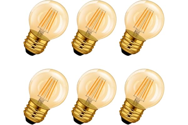LVWIT 6 Unidades Bombillas led e27 Filamento Bombillas Vintages - 4W Equivalente a 40W, Luz de Color Blanco Cálido 2400K, 410 Lúmenes, El Ángulo del Haz de 300° No Regulable.