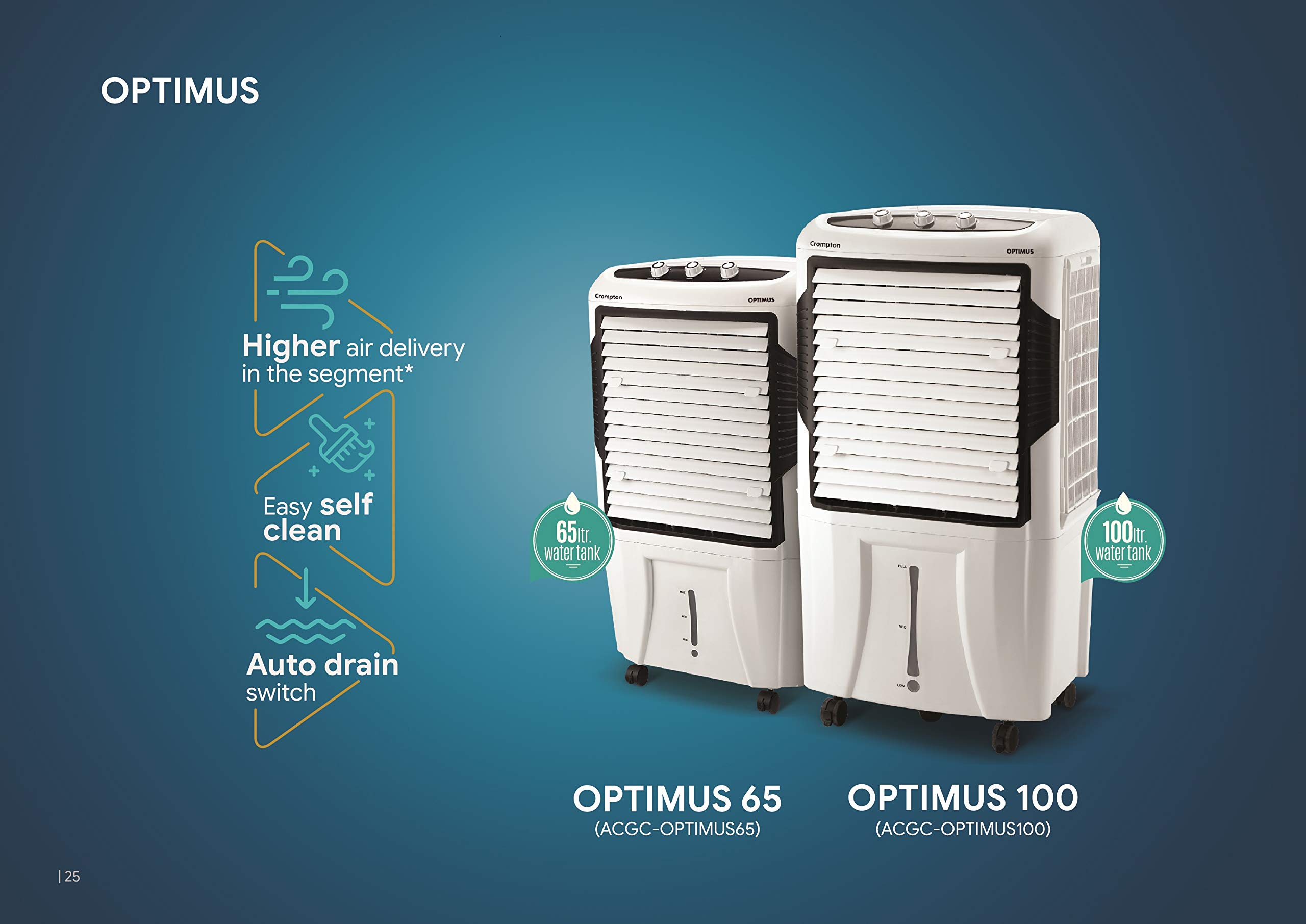Crompton Optimus 65 Litres Desert Air Cooler for home | Large & Easy Clean Ice Chamber | High Density Honeycomb Pads | Everlast Pump | Humidity Control - Image 12