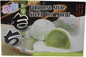 YUKI & LOVE Japanese Style Green Tea Rice Cake Mochi Daifuku 7.4 Oz / 210g (Pack of 1) by N/A