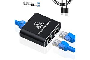 LIEZHUA Gigabit Ethernet Splitter 1 to 2 - Network Splitter with USB Power Cable, RJ45 Internet Splitter Adapter 1000Mbps High Speed for Cat 5/5e/6/7/8 Cable [2 Devices Networked Simultaneously]