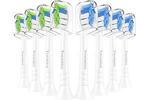 Trustnice Lot de 8 Têtes de Brosse à Dents Compatible avec Philips Sonicare, Brossettes de Rechange pour Sonicare, Medium (Blanc, 1 unité (Lot de 8))